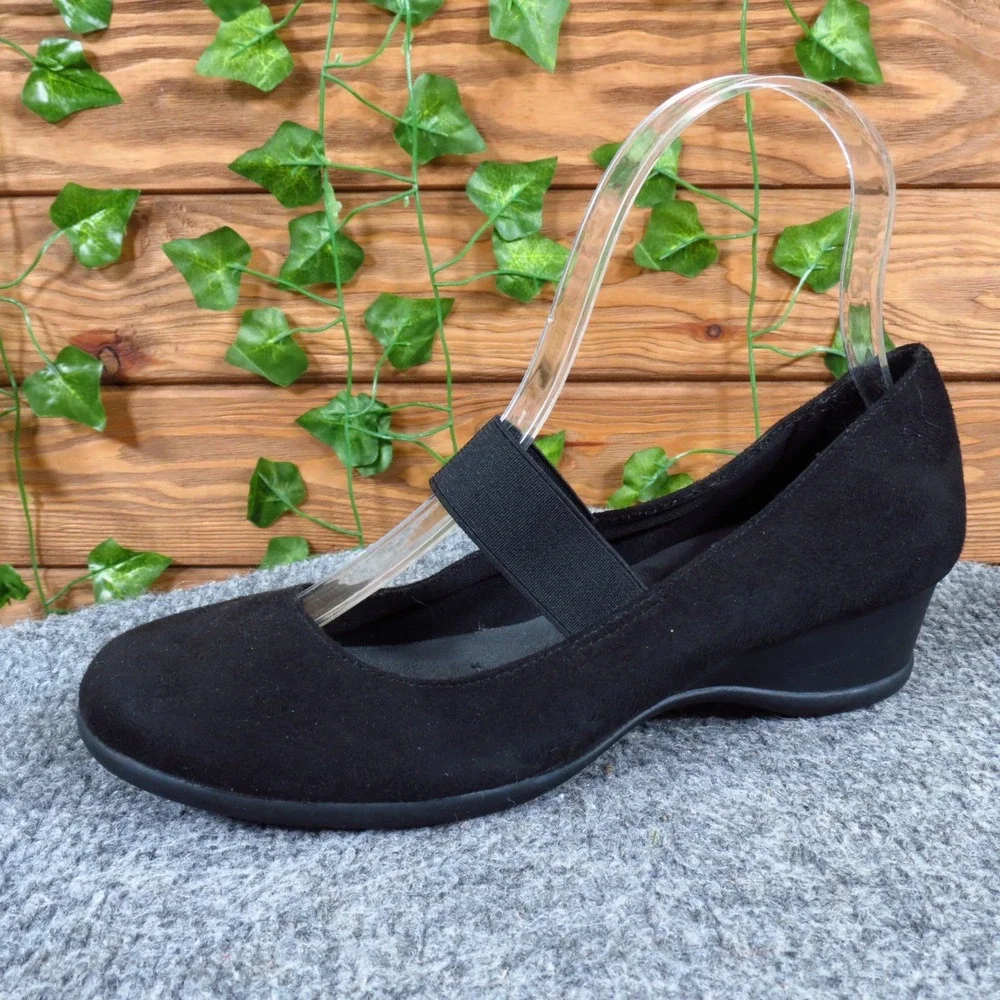 Comfort Plus by Predictions Women Mary Jane Wedge Size 5.5 Work Office Black
